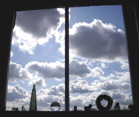 clouds out the window