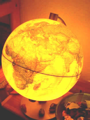 lit up globe