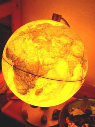lit globe